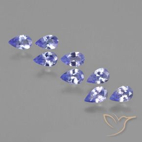Gemas de Tanzanita Azul violeta intenso natural de 1.68 ct, En forma de pera, VS