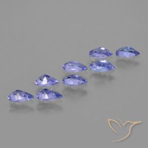 Gemas de Tanzanita Azul violeta intenso natural de 1.68 ct, En forma de pera, VS