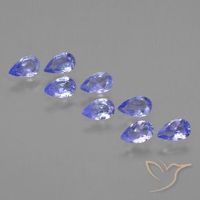 Gemas de Tanzanita Azul eléctrico natural de 1.58 ct, En forma de pera, VS