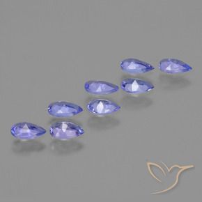 Gemas de Tanzanita Azul eléctrico natural de 1.58 ct, En forma de pera, VS