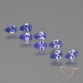 Gemas de Tanzanita Azul violeta intenso natural de 1.43 ct, En forma de pera, VS
