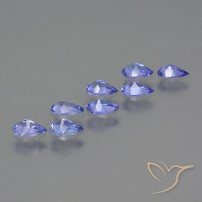 Gemas de Tanzanita Azul violeta intenso natural de 1.43 ct, En forma de pera, VS