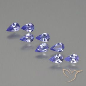 Gemas de Tanzanita Azul violeta natural de 1.48 ct, En forma de pera, VS