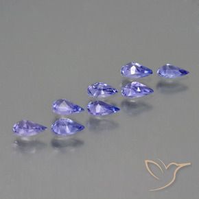 Gemas de Tanzanita Azul violeta intenso natural de 1.57 ct, En forma de pera, VS