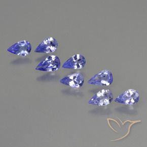 Gemas de Tanzanita Azul violeta intenso natural de 1.40 ct, En forma de pera, VS
