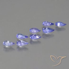 Gemas de Tanzanita Azul violeta intenso natural de 1.40 ct, En forma de pera, VS