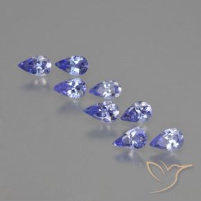 Gemas de Tanzanita Azul violeta intenso natural de 1.54 ct, En forma de pera, VS