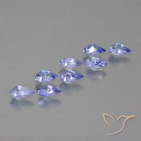 Gemas de Tanzanita Azul violeta intenso natural de 1.54 ct, En forma de pera, VS