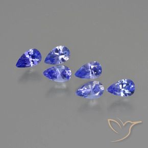 Gemas de Tanzanita Azul violeta natural de 1.70 ct, En forma de pera, VS