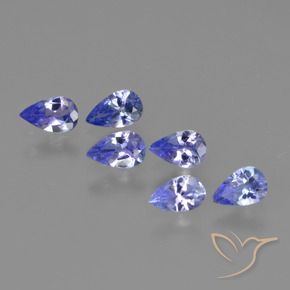Gemas de Tanzanita Azul violeta natural de 1.30 ct, En forma de pera, VS