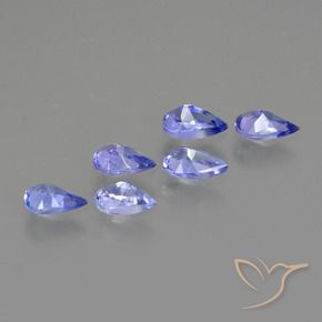 Gemas de Tanzanita Azul violeta natural de 1.30 ct, En forma de pera, VS
