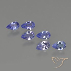 Gemas de Tanzanita Azul violeta intenso natural de 1.26 ct, En forma de pera, VS