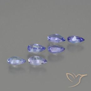 Gemas de Tanzanita Azul violeta intenso natural de 1.26 ct, En forma de pera, VS