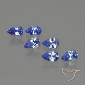 Gemas de Tanzanita Azul oscuro natural de 1.63 ct, En forma de pera, VS