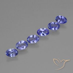 Gemas de Tanzanita Azul violeta intenso natural de 2.57 ct, Ovalada, VVS-VS