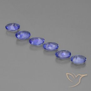 Gemas de Tanzanita Azul violeta intenso natural de 2.57 ct, Ovalada, VVS-VS