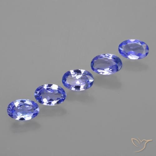Gemas de Tanzanita Azul violeta intenso natural de 2.12 ct, Ovalada, VS