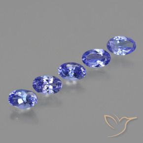 Gemas de Tanzanita Azul violeta intenso natural de 2.37 ct, Ovalada, VVS-VS