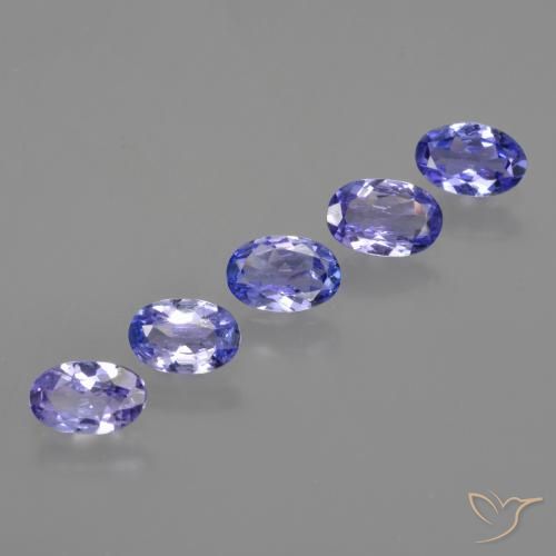 Gemas de Tanzanita Azul violeta intenso natural de 2.22 ct, Ovalada, VS