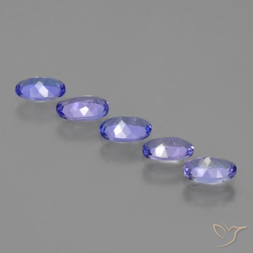 Gemas de Tanzanita Azul violeta intenso natural de 2.22 ct, Ovalada, VS