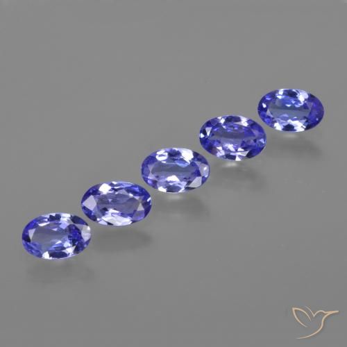 Gemas de Tanzanita Azul violeta intenso natural de 2.36 ct, Ovalada, VVS-VS