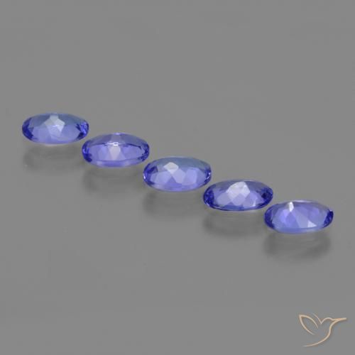 Gemas de Tanzanita Azul violeta intenso natural de 2.36 ct, Ovalada, VVS-VS