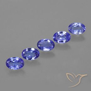 Gemas de Tanzanita Azul violeta intenso natural de 2.35 ct, Ovalada, VVS-VS