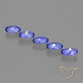 Gemas de Tanzanita Azul violeta intenso natural de 2.35 ct, Ovalada, VVS-VS