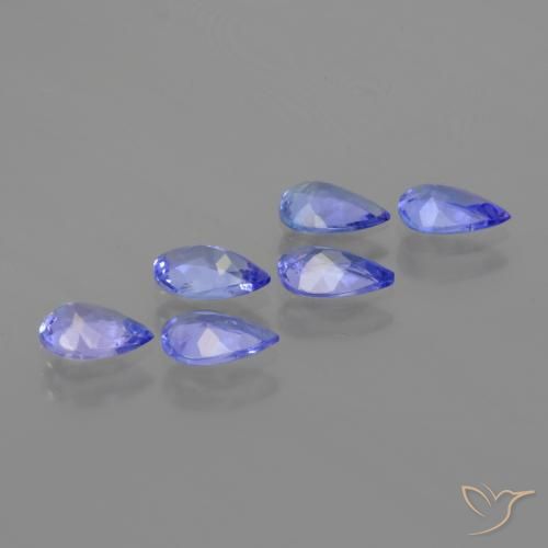 Gemas de Tanzanita Azul violeta intenso natural de 2.09 ct, En forma de pera, VS