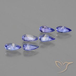 Gemas de Tanzanita Azul violeta intenso natural de 1.81 ct, En forma de pera, VS