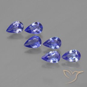 Gemas de Tanzanita Azul violeta natural de 2.00 ct, En forma de pera, VVS-VS