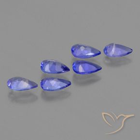 Gemas de Tanzanita Azul violeta natural de 2.00 ct, En forma de pera, VVS-VS