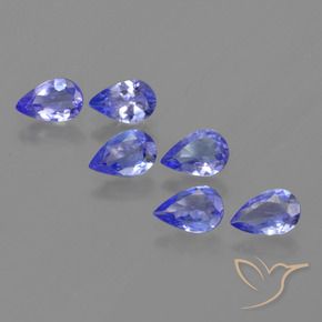 Gemas de Tanzanita Azul violeta intenso natural de 2.15 ct, En forma de pera, VS