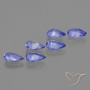 Gemas de Tanzanita Azul violeta intenso natural de 2.15 ct, En forma de pera, VS