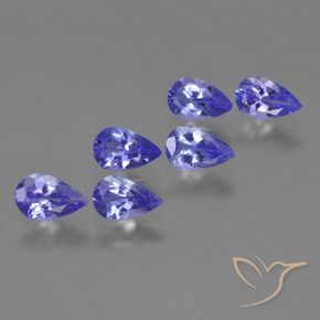 Gemas de Tanzanita Azul violeta intenso natural de 2.21 ct, En forma de pera, VVS-VS