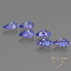 Gemas de Tanzanita Azul violeta intenso natural de 2.21 ct, En forma de pera, VVS-VS