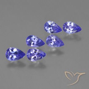 Gemas de Tanzanita Azul violeta intenso natural de 2.24 ct, En forma de pera, VVS-VS