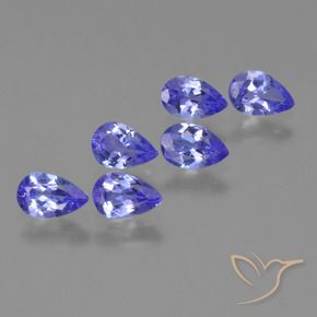 Gemas de Tanzanita Azul violeta intenso natural de 2.28 ct, En forma de pera, VS