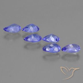 Gemas de Tanzanita Azul violeta intenso natural de 2.28 ct, En forma de pera, VS