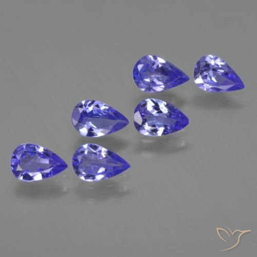 Gemas de Tanzanita Azul violeta intenso natural de 2.17 ct, En forma de pera, VS