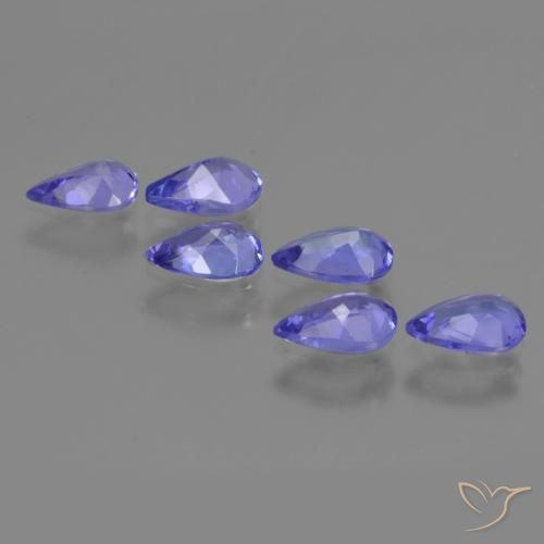 Gemas de Tanzanita Azul violeta intenso natural de 2.17 ct, En forma de pera, VS