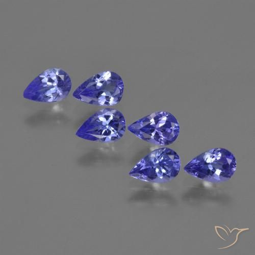 Gemas de tanzanita Azul violeta natural de 2.39 ct, En forma de pera, VVS-VS