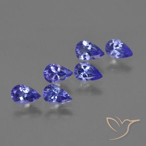Gemas de tanzanita Azul violeta natural de 2.39 ct, En forma de pera, VVS-VS