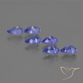 Gemas de tanzanita Azul violeta natural de 2.39 ct, En forma de pera, VVS-VS