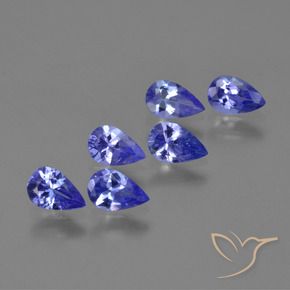 Gemas de Tanzanita Azul violeta natural de 2.38 ct, En forma de pera, VVS-VS