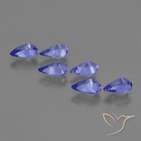 Gemas de Tanzanita Azul violeta natural de 2.38 ct, En forma de pera, VVS-VS