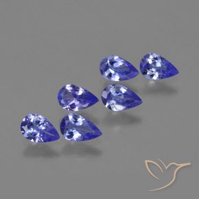Gemas de Tanzanita Azul violeta natural de 2.28 ct, En forma de pera, VS