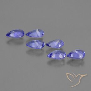Gemas de Tanzanita Azul violeta natural de 2.12 ct, En forma de pera, VS