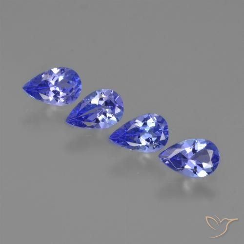 Gemas de tanzanita Azul púrpura intenso natural de 1.67 ct, En forma de pera, VS