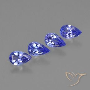 Gemas de tanzanita Azul púrpura intenso natural de 1.67 ct, En forma de pera, VS